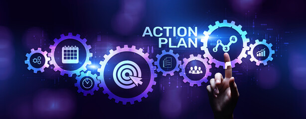 Action plan planning project management business finance concept.