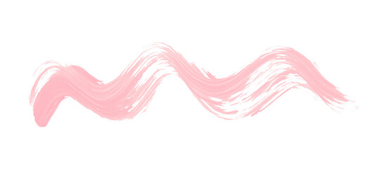 Isolated pink brush strokes on transparent background.