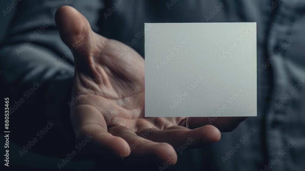 Poster a person holds a piece of paper in their hand, possibly containing important information or a messag