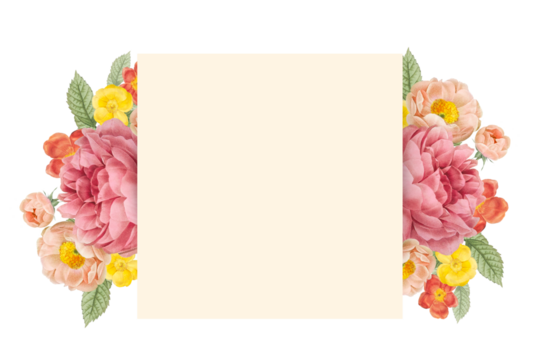 Floral wedding invitation mockup transparent png