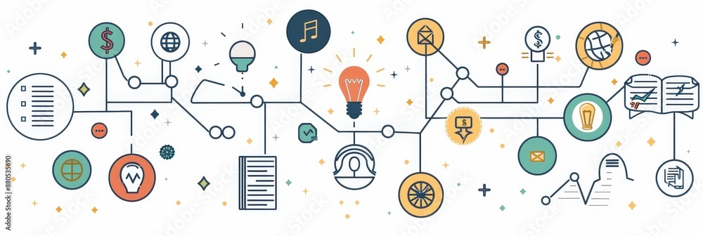 Poster connected ideas: a visual representation of innovation and collaboration - a visual representation o