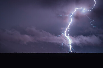 lightning, storm, forest, night storm, sky, 