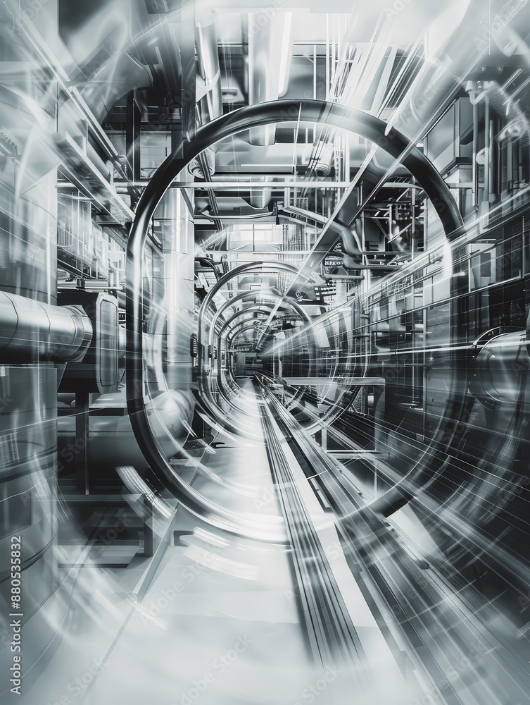 Poster abstract industrial architecture - an abstract image of industrial architecture, showcasing the intr