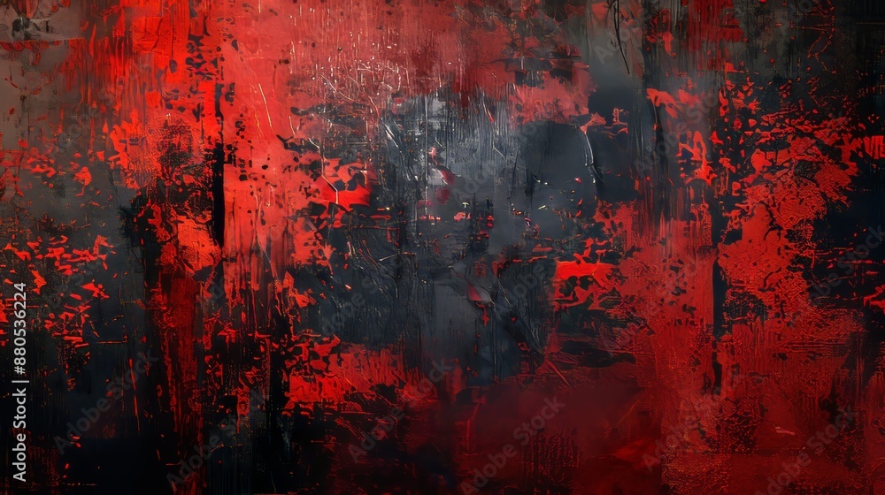 Poster distressed rough dark abstract textured background. black isolated on red. graphic design element.