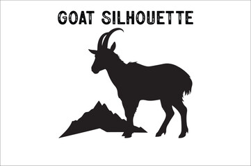 Goat Silhouette vector on white background. Goat Silhouette. 