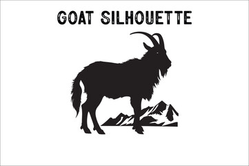Goat Silhouette vector on white background. Goat Silhouette. 