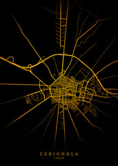 Cerignola City Map Poster Minimalist - Cerignola City Modern Wall Art Home Decor Ready to Printable	
