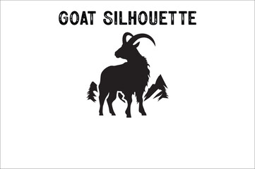 Goat Silhouette vector on white background. Goat Silhouette. 