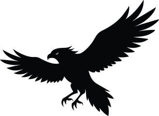 Hawk silhouette, Flying hawk bird, Hawk Bird Silhouette SVG, Eagle vector illustration
