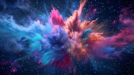 A colorful abstract pop background accompanied by an explosion of colors