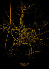 Ferrara City Map Poster Minimalist - Ferrara City Modern Wall Art Home Decor Ready to Printable	
