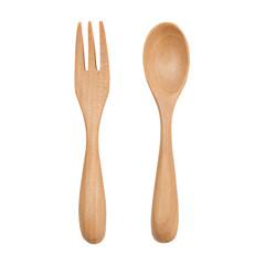 Wooden spoon and fork design element