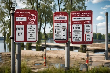 Panneaux code de la navigation en eaux int&eacute;rieures Signalisation de restriction