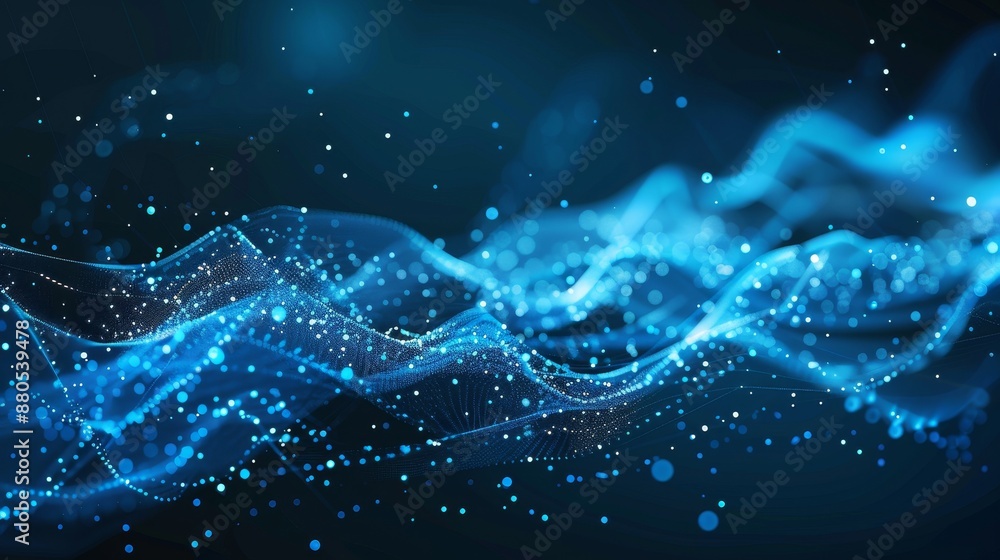 Poster modern technology with glowing motion and internet space concepts. abstract blue technology backgrou