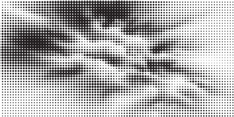 Wave halftone pattern. Halftone dots background. Vector