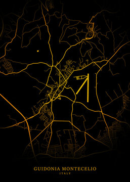 Guidonia Montecelio City Map Poster Minimalist - Guidonia Montecelio City Modern Wall Art Home Decor Ready to Printable	
