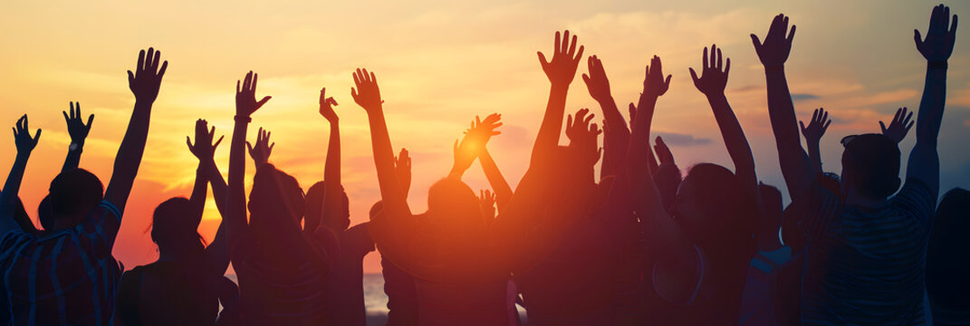 a group of people waving Goodbyes