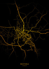 Matera City Map Poster Minimalist - Matera City Modern Wall Art Home Decor Ready to Printable	
