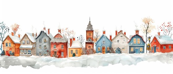 Naklejka premium House in the snow 