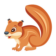 Flat style cartoon of tree squirrel

