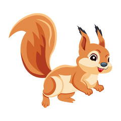 A flat style icon showing cartoon squirrel


