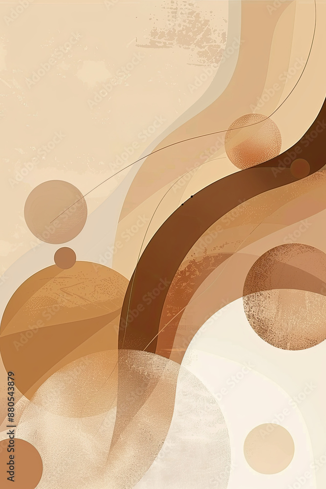 Poster an abstract painting of some rounded lines and shapes