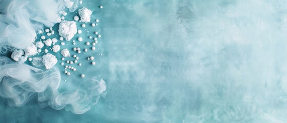 Dry ice and smoke on a blue textured background. Cool and atmospheric stock photo ideal for various creative projects and designs.