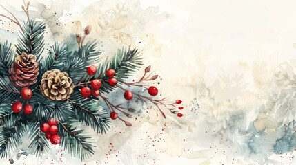 Christmas in watercolor style with space for text	
