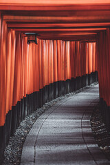 Fototapeta premium japanese shrine of thousands red gates japan