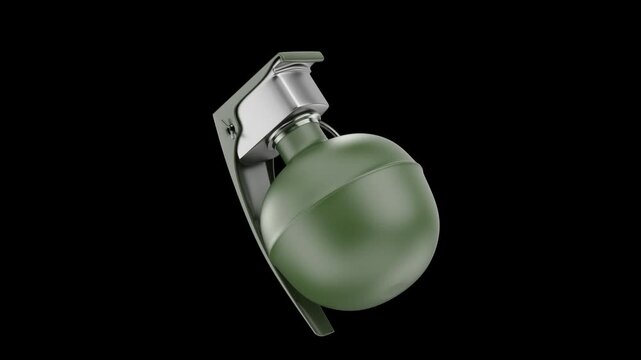 Hand grenade on a black background