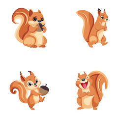 WebPack of Happy Squirrel Flat Icons 

