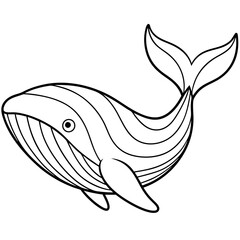 Obraz premium whale line art vector illustrations