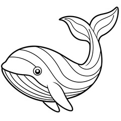 whale line art vector illustrations