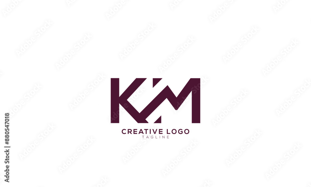 Wall mural km abstract initial monogram letter alphabet logo design