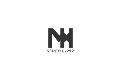 MH NH Abstract initial monogram letter alphabet logo design