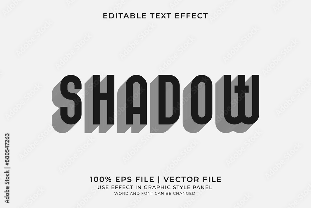 Poster 3d shadow text effect editable vector