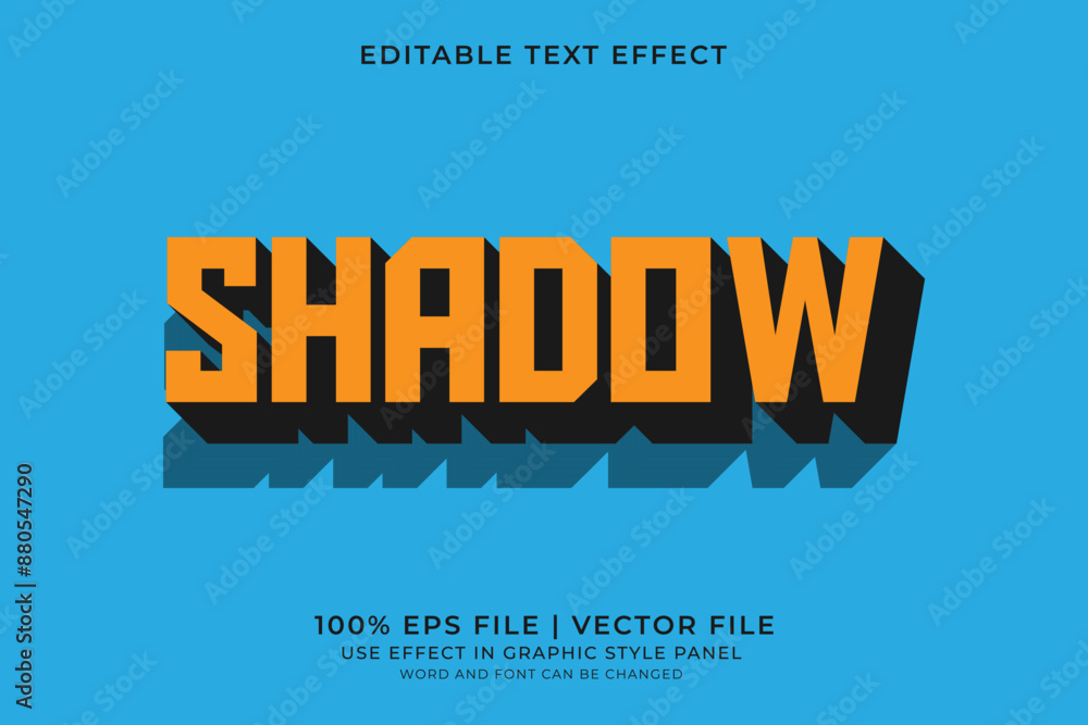 Poster 3d shadow text effect editable vector
