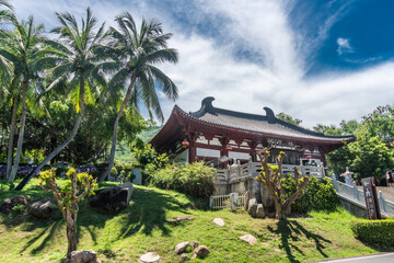 Chinese-style ancient buddhist architecture, Hainan, China.