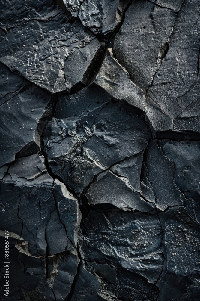 Poster a close-up shot of a rock with visible cracks and fissures