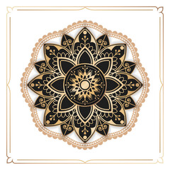 Golden arabesque patterned design element transparent png