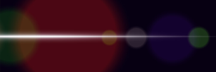 
The effect of glare and lens. Light line of light.