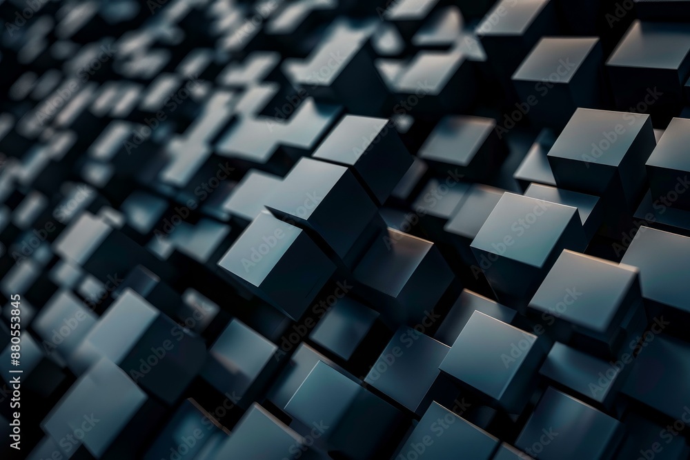 Poster modern abstract background formed by metallic cubes creating a beautiful pattern