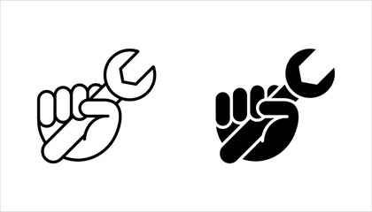 Fototapeta premium Wrench in hand icon set. wrench in hand vector illustration on white background