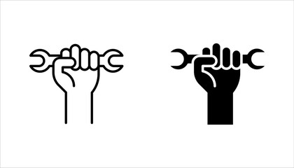 Wrench in hand icon set. wrench in hand vector illustration on white background
