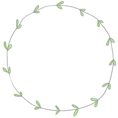 Leafy doodle frame design element