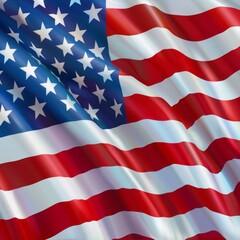 Obraz premium The American Flag Waving in the Wind