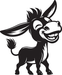 A beautiful funny donkey laughing vector design.