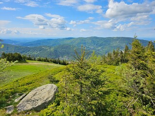 Piękne widoki gór, tatry o zachodzie słońca 
