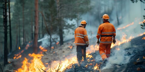 Preventing wildfire spread in forests through barrier creation. Concept Wildfire Prevention, Forest Management, Barrier Creation, Environmental Protection