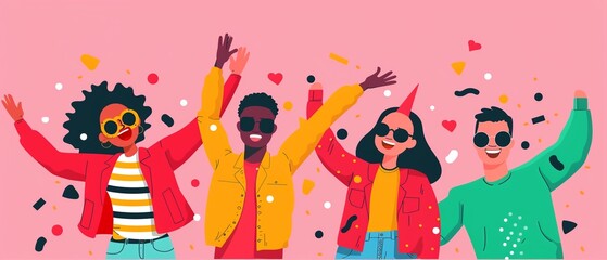 Obraz premium Friends and family in a riskfree talent show, performing amusing acts together, cheerful hall, Sketch, Entertaining and joyful